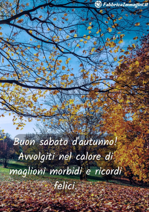 Buon sabato d'autunno! Avvolgiti nel calore di maglioni morbidi e ricordi felici