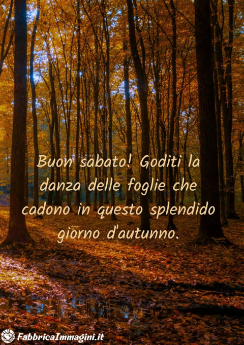 Buon sabato! Goditi la danza delle foglie che cadono in questo splendido giorno d'autunno