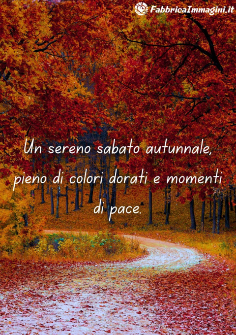 Un sereno sabato autunnale, pieno di colori dorati e momenti di pace