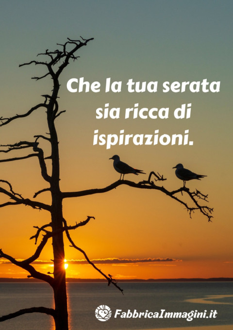 Che la tua serata sia ricca di ispirazioni