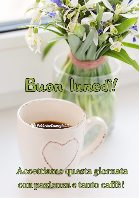 Buon lunedì! Accettiamo questa giornata con pazienza e tanto caffè!