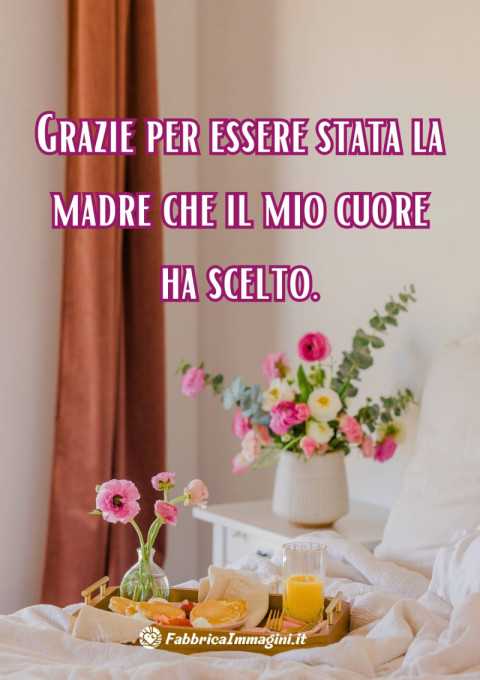 Grazie per essere stata la madre che il mio cuore ha scelto