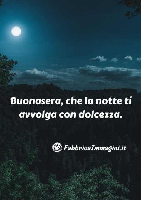 Buonasera, che la notte ti avvolga con dolcezza