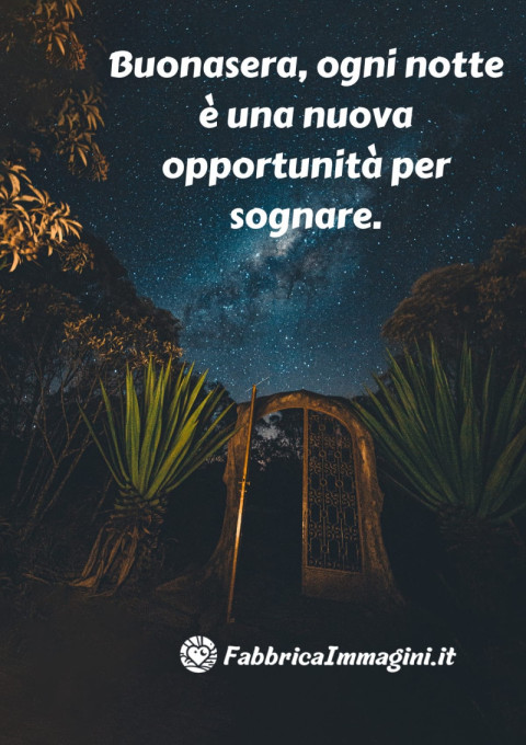 Buonasera, ogni notte è una nuova opportunità per sognare