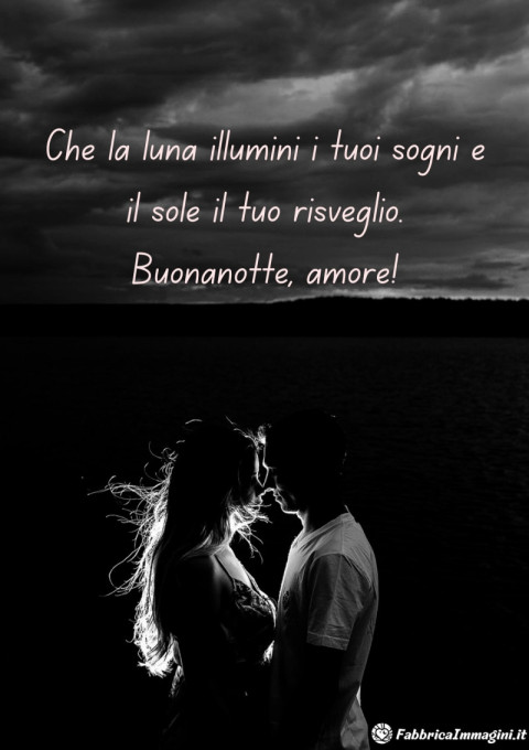Che la luna illumini i tuoi sogni e il sole il tuo risveglio Buonanotte, amore!