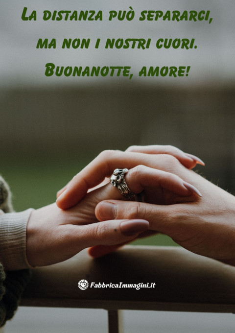 La distanza può separarci, ma non i nostri cuori Buonanotte, amore!