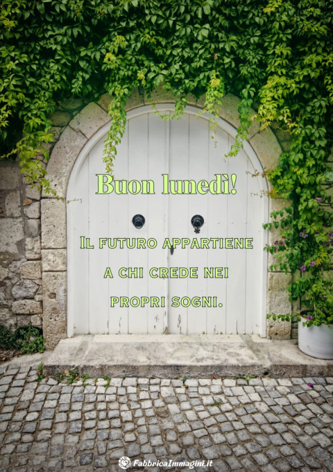 Il futuro appartiene a chi crede nei propri sogni Buon lunedì!