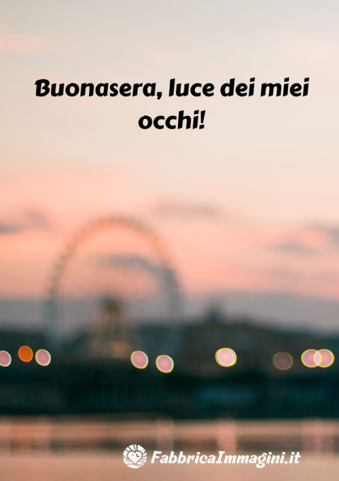 Buonasera, luce dei miei occhi!