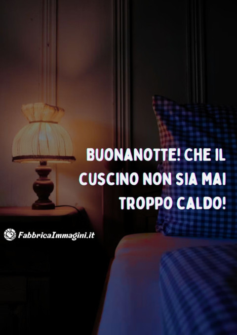 Buonanotte! Che il cuscino non sia mai troppo caldo!