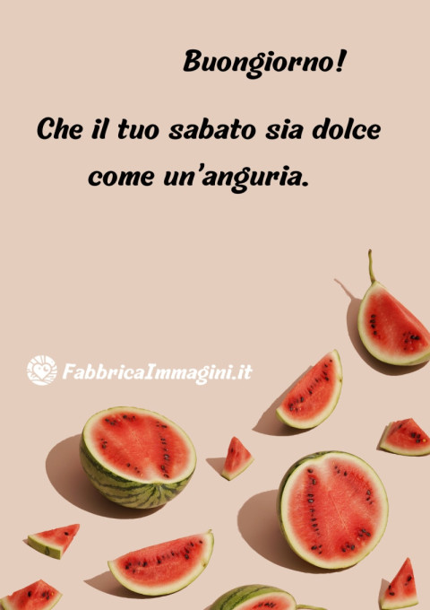 Buongiorno! Che il tuo sabato sia dolce come un’anguria