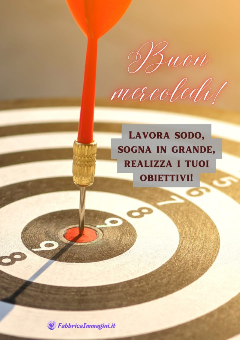 Buon mercoledì! Lavora sodo, sogna in grande, realizza i tuoi obiettivi!